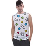 Dog Paw Seamless Pattern Footprint Bone Men s Regular Tank Top