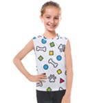 Dog Paw Seamless Pattern Footprint Bone Kids  Mesh Tank Top