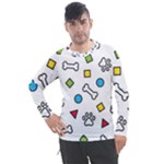 Dog Paw Seamless Pattern Footprint Bone Men s Pique Long Sleeve T-Shirt