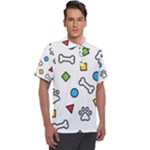 Dog Paw Seamless Pattern Footprint Bone Men s Polo T-Shirt
