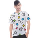 Dog Paw Seamless Pattern Footprint Bone Men s Sport Top