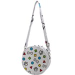 Dog Paw Seamless Pattern Footprint Bone Crossbody Circle Bag