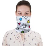 Dog Paw Seamless Pattern Footprint Bone Face Covering Bandana (Adult)