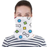 Dog Paw Seamless Pattern Footprint Bone Face Seamless Bandana (Adult)