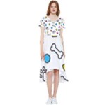 Dog Paw Seamless Pattern Footprint Bone High Low Boho Dress