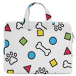 Dog Paw Seamless Pattern Footprint Bone MacBook Pro 13  Double Pocket Laptop Bag