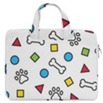 Dog Paw Seamless Pattern Footprint Bone MacBook Pro 16  Double Pocket Laptop Bag 
