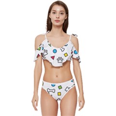 Ruffle Edge Tie Up Bikini Set	 