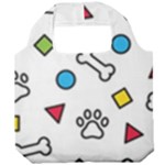 Dog Paw Seamless Pattern Footprint Bone Foldable Grocery Recycle Bag