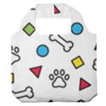 Dog Paw Seamless Pattern Footprint Bone Premium Foldable Grocery Recycle Bag