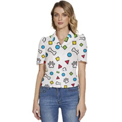 Puffed Short Sleeve Button Up Jacket 