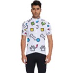 Dog Paw Seamless Pattern Footprint Bone Men s Short Sleeve Cycling Jersey