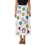 Dog Paw Seamless Pattern Footprint Bone Classic Midi Chiffon Skirt