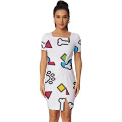 Fitted Knot Split End Bodycon Dress 