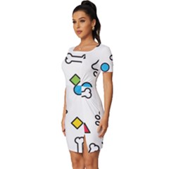 Fitted Knot Split End Bodycon Dress 