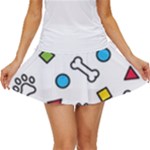 Dog Paw Seamless Pattern Footprint Bone Women s Skort