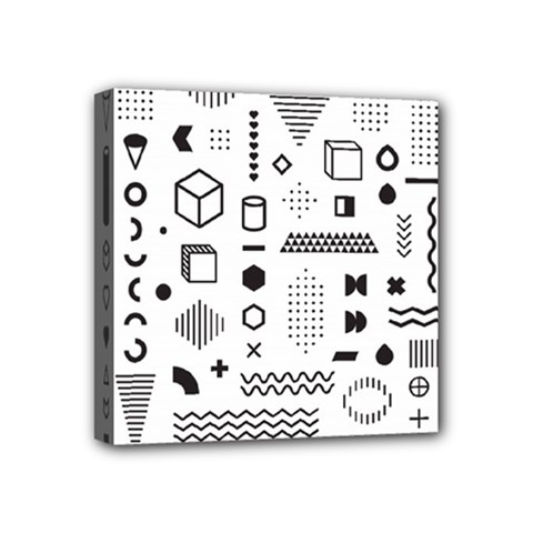 Pattern Hipster Abstract Form Geometric Line Variety Shapes Polkadots Fashion Style Seamless Mini Canvas 4  x 4  (Stretched) from ArtsNow.com