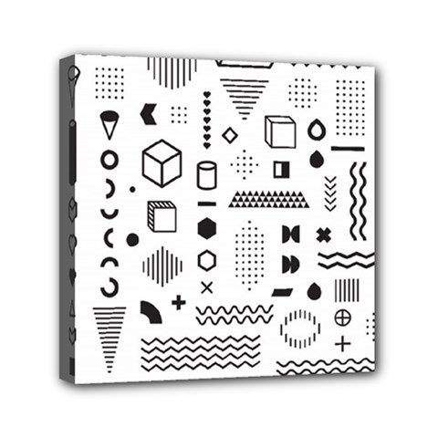 Pattern Hipster Abstract Form Geometric Line Variety Shapes Polkadots Fashion Style Seamless Mini Canvas 6  x 6  (Stretched) from ArtsNow.com