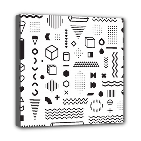 Pattern Hipster Abstract Form Geometric Line Variety Shapes Polkadots Fashion Style Seamless Mini Canvas 8  x 8  (Stretched) from ArtsNow.com