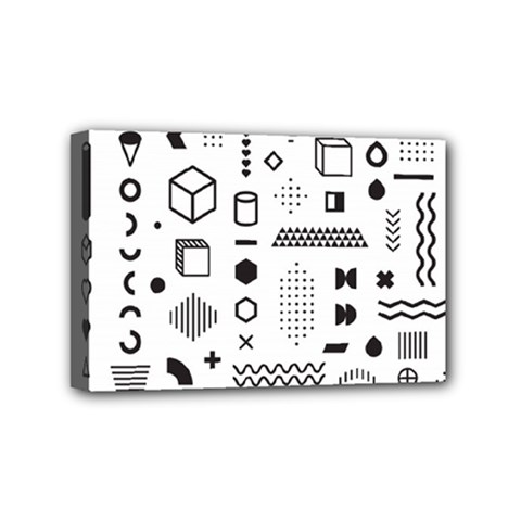 Pattern Hipster Abstract Form Geometric Line Variety Shapes Polkadots Fashion Style Seamless Mini Canvas 6  x 4  (Stretched) from ArtsNow.com