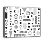 Pattern Hipster Abstract Form Geometric Line Variety Shapes Polkadots Fashion Style Seamless Canvas 14  x 11  (Stretched)