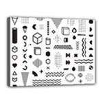 Pattern Hipster Abstract Form Geometric Line Variety Shapes Polkadots Fashion Style Seamless Canvas 16  x 12  (Stretched)