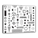 Pattern Hipster Abstract Form Geometric Line Variety Shapes Polkadots Fashion Style Seamless Canvas 20  x 16  (Stretched)
