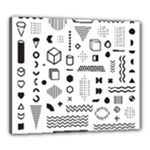 Pattern Hipster Abstract Form Geometric Line Variety Shapes Polkadots Fashion Style Seamless Canvas 24  x 20  (Stretched)
