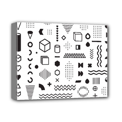 Pattern Hipster Abstract Form Geometric Line Variety Shapes Polkadots Fashion Style Seamless Deluxe Canvas 14  x 11  (Stretched) from ArtsNow.com