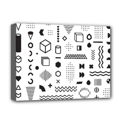 Pattern Hipster Abstract Form Geometric Line Variety Shapes Polkadots Fashion Style Seamless Deluxe Canvas 16  x 12  (Stretched)  from ArtsNow.com