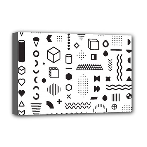 Pattern Hipster Abstract Form Geometric Line Variety Shapes Polkadots Fashion Style Seamless Deluxe Canvas 18  x 12  (Stretched) from ArtsNow.com