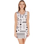 Pattern Hipster Abstract Form Geometric Line Variety Shapes Polkadots Fashion Style Seamless Bodycon Dress