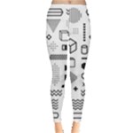 Pattern Hipster Abstract Form Geometric Line Variety Shapes Polkadots Fashion Style Seamless Everyday Leggings 