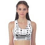 Pattern Hipster Abstract Form Geometric Line Variety Shapes Polkadots Fashion Style Seamless Fitness Sports Bra