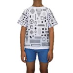 Pattern Hipster Abstract Form Geometric Line Variety Shapes Polkadots Fashion Style Seamless Kids  Short Sleeve Swimwear