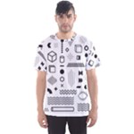 Pattern Hipster Abstract Form Geometric Line Variety Shapes Polkadots Fashion Style Seamless Men s Sport Mesh T-Shirt