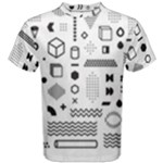 Pattern Hipster Abstract Form Geometric Line Variety Shapes Polkadots Fashion Style Seamless Men s Cotton T-Shirt