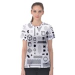 Pattern Hipster Abstract Form Geometric Line Variety Shapes Polkadots Fashion Style Seamless Women s Sport Mesh T-Shirt