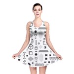 Pattern Hipster Abstract Form Geometric Line Variety Shapes Polkadots Fashion Style Seamless Reversible Skater Dress