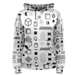 Pattern Hipster Abstract Form Geometric Line Variety Shapes Polkadots Fashion Style Seamless Women s Pullover Hoodie