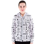 Pattern Hipster Abstract Form Geometric Line Variety Shapes Polkadots Fashion Style Seamless Women s Zipper Hoodie