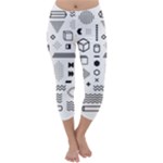 Pattern Hipster Abstract Form Geometric Line Variety Shapes Polkadots Fashion Style Seamless Capri Winter Leggings 