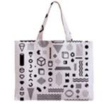 Pattern Hipster Abstract Form Geometric Line Variety Shapes Polkadots Fashion Style Seamless Zipper Mini Tote Bag