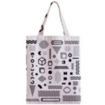 Pattern Hipster Abstract Form Geometric Line Variety Shapes Polkadots Fashion Style Seamless Zipper Classic Tote Bag