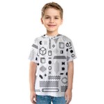 Pattern Hipster Abstract Form Geometric Line Variety Shapes Polkadots Fashion Style Seamless Kids  Sport Mesh T-Shirt