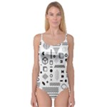 Pattern Hipster Abstract Form Geometric Line Variety Shapes Polkadots Fashion Style Seamless Camisole Leotard 