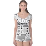 Pattern Hipster Abstract Form Geometric Line Variety Shapes Polkadots Fashion Style Seamless Boyleg Leotard 
