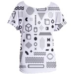 Pattern Hipster Abstract Form Geometric Line Variety Shapes Polkadots Fashion Style Seamless Women s Oversized T-Shirt