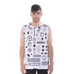 Pattern Hipster Abstract Form Geometric Line Variety Shapes Polkadots Fashion Style Seamless Men s Basketball Tank Top