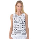Pattern Hipster Abstract Form Geometric Line Variety Shapes Polkadots Fashion Style Seamless Women s Basketball Tank Top